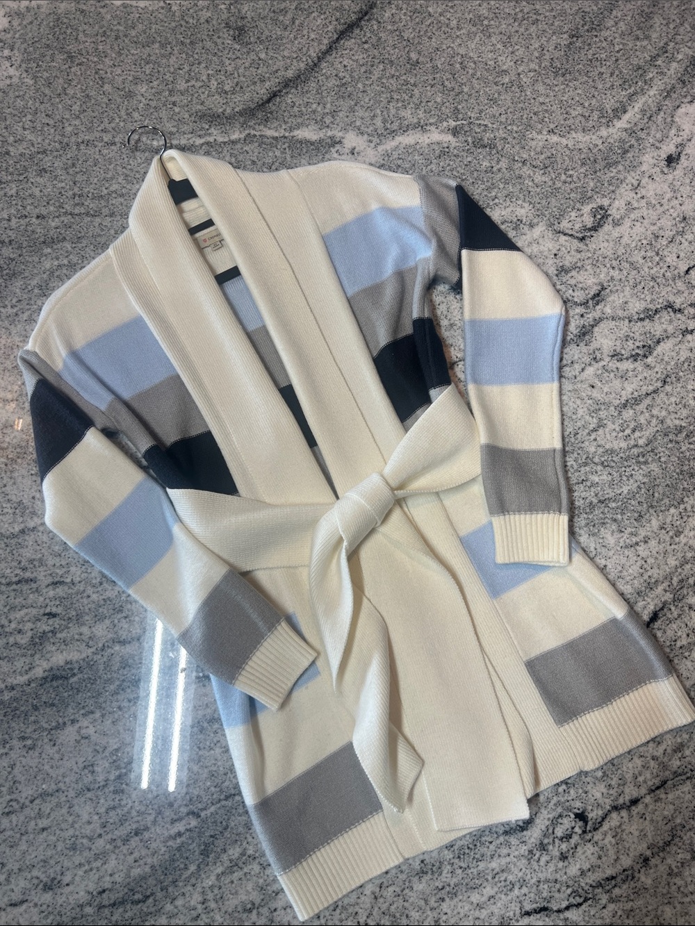 Cremieux Striped Open-Front Women's Cardigan Sweater